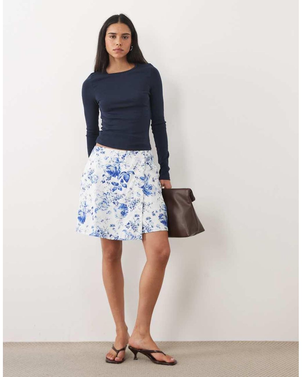 Vero Moda Blue Mid Rise Skort