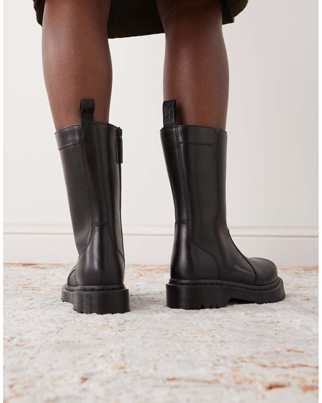 Dr. Martens Black Rejena Calf Length Boot