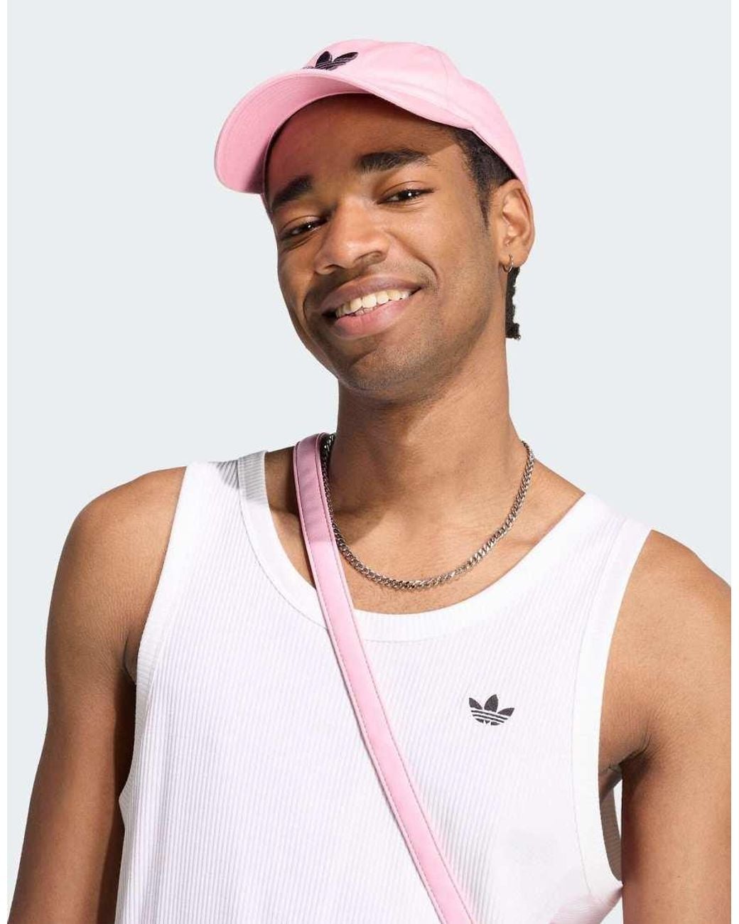 Adidas Originals White Trefoil Essentials Tank Top for men