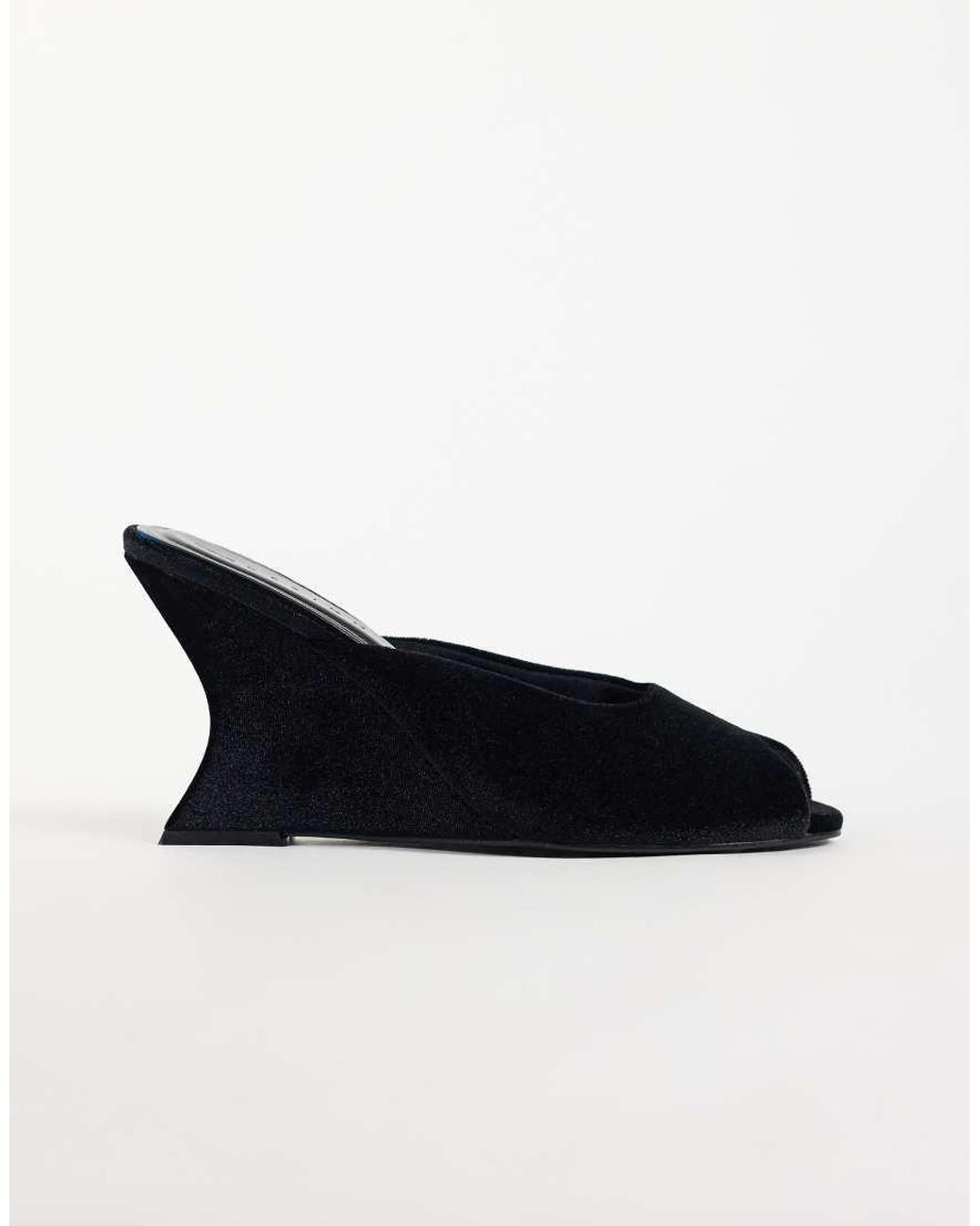 ASOS Black Navigate Peep Toe Wedges