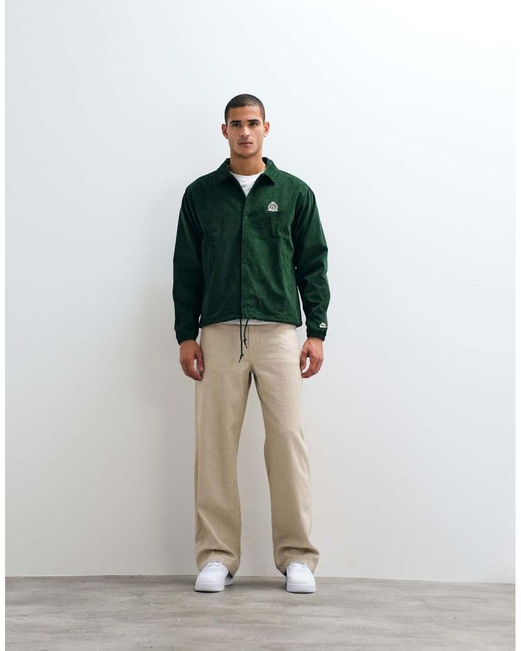 Nike Green Club Ncc Logo Cord Coach Jacket for men
