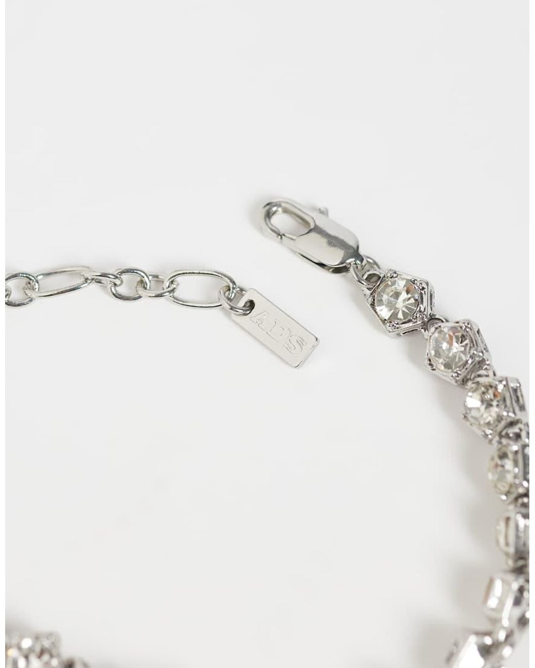 ASOS Metallic Crystal Stone Set Bracelet for men