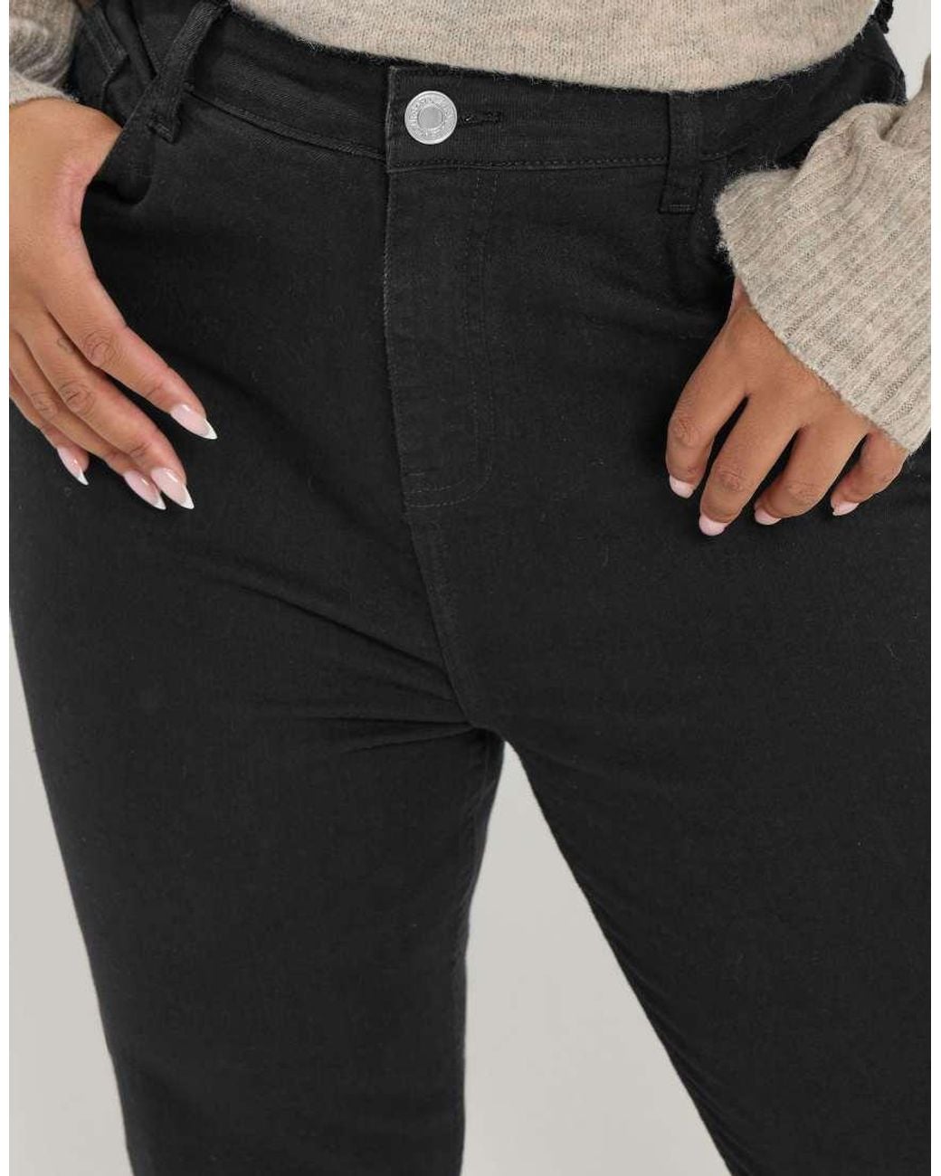 Yours Clothing Black Flare Stretch Jeans