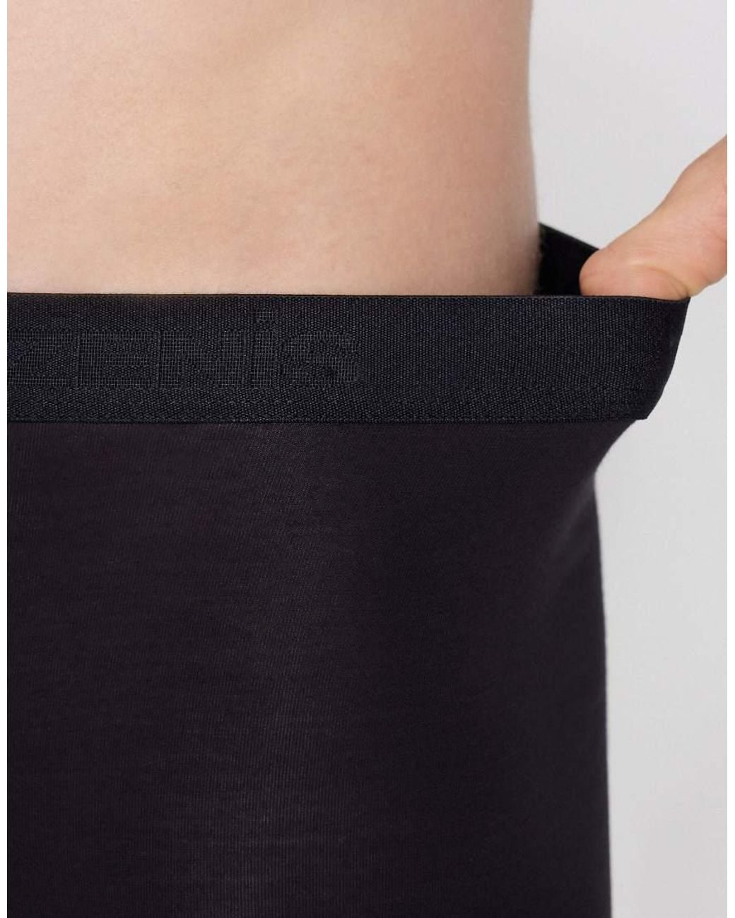 Tezenis Black Stretch Viscose Boxers With Logo Elastic for men