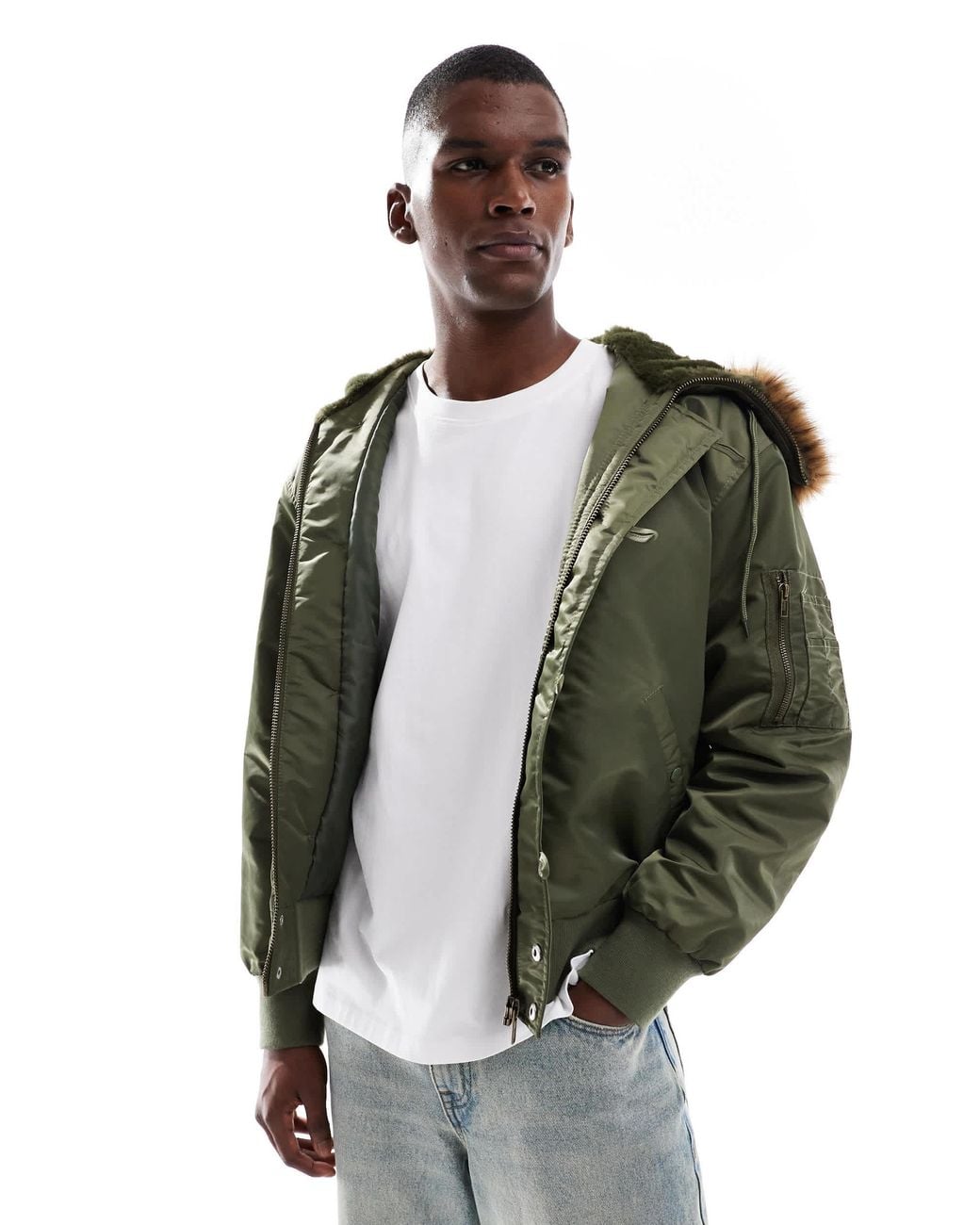 ASOS – oversize-ma1-bomberjacke in Green für Herren