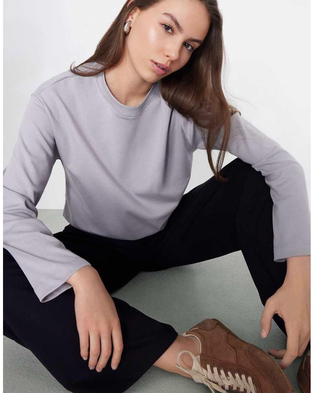 Tezenis Purple Mid Weight Cotton Long Sleeve T-Shirt