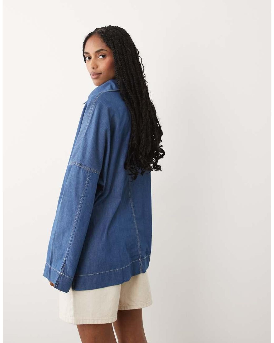 ARKET Blue Long Sleeve Denim Sailor Shirt