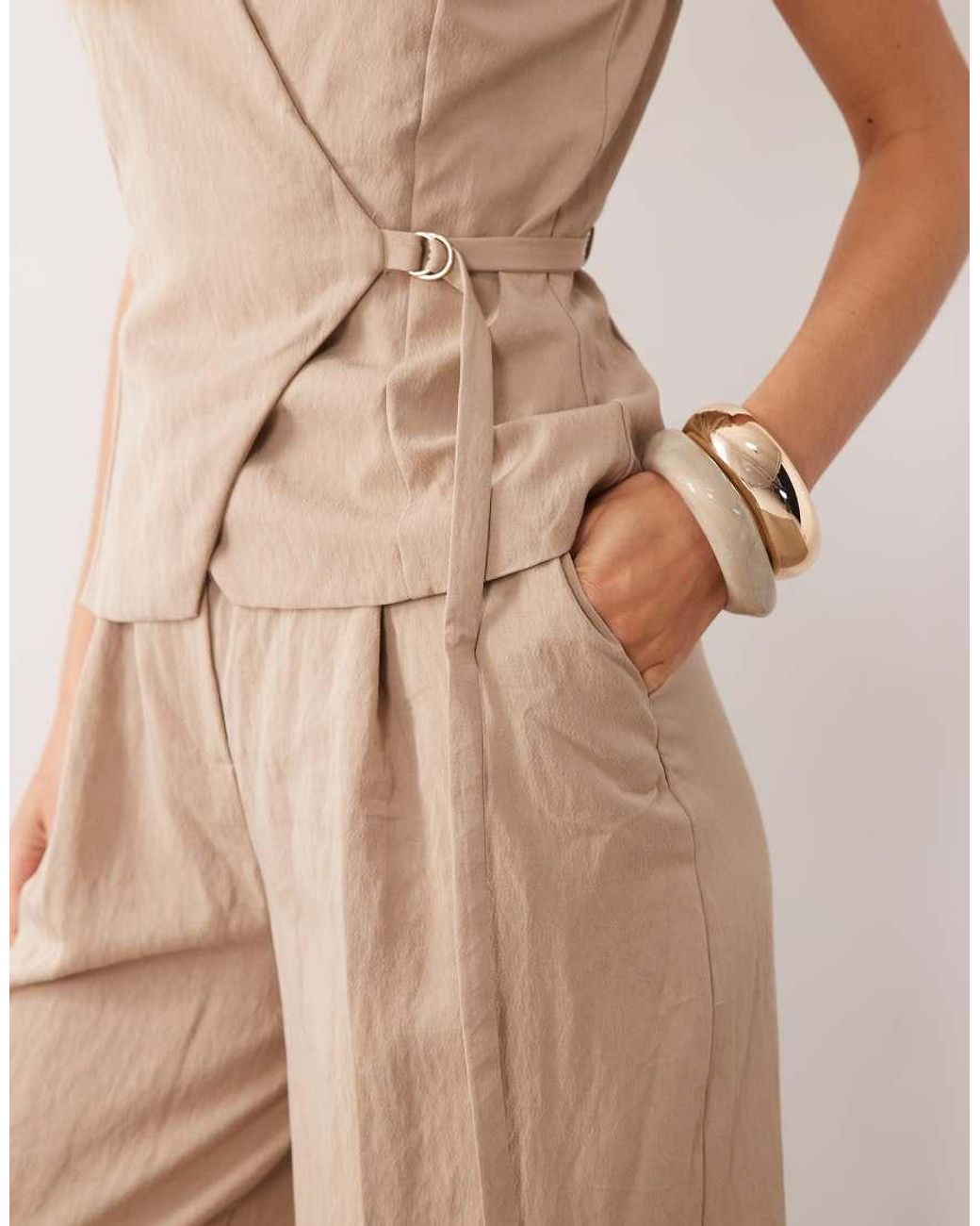 Mango Natural Tailored Jumpsuit