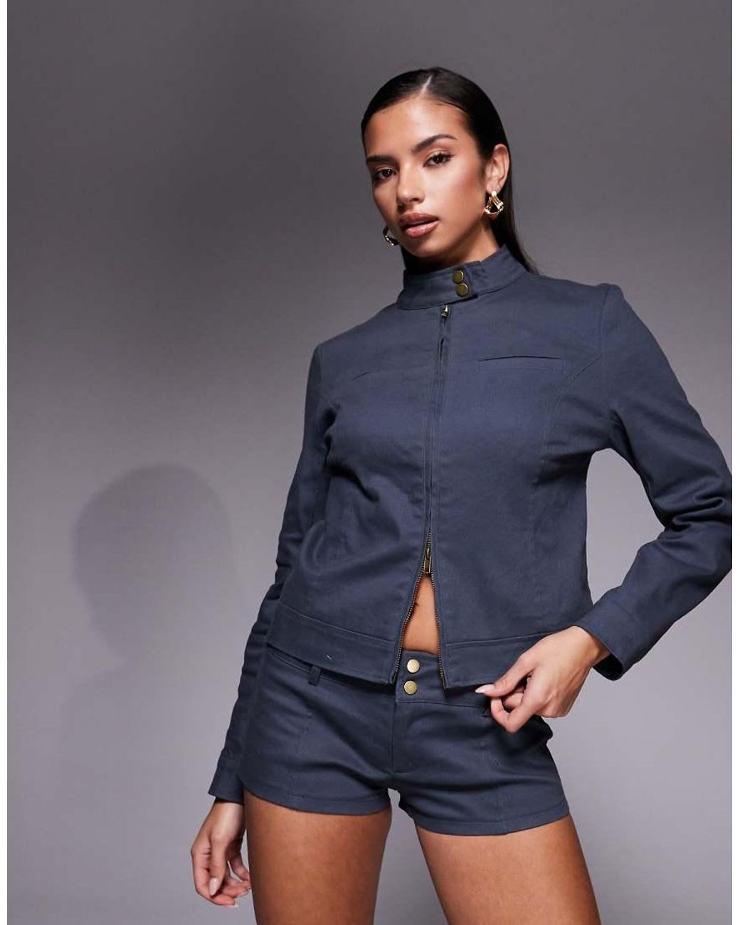 Edikted Blue Kayra Micro Shorts