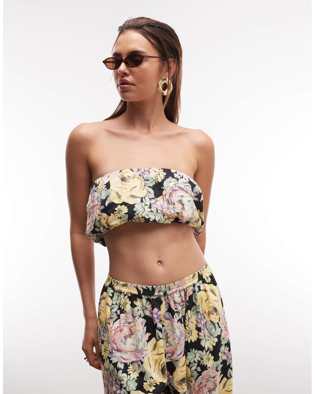 ASOS Black Linen Look Bubble Top