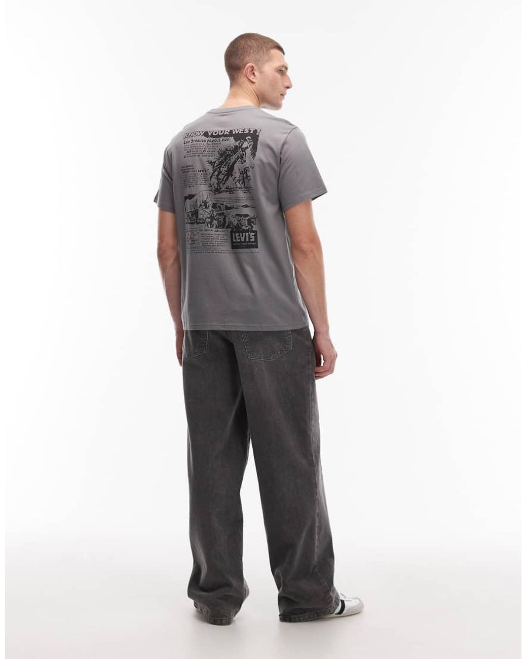 Levi's Gray Western Back Graphic Relaxed T-shirt for men