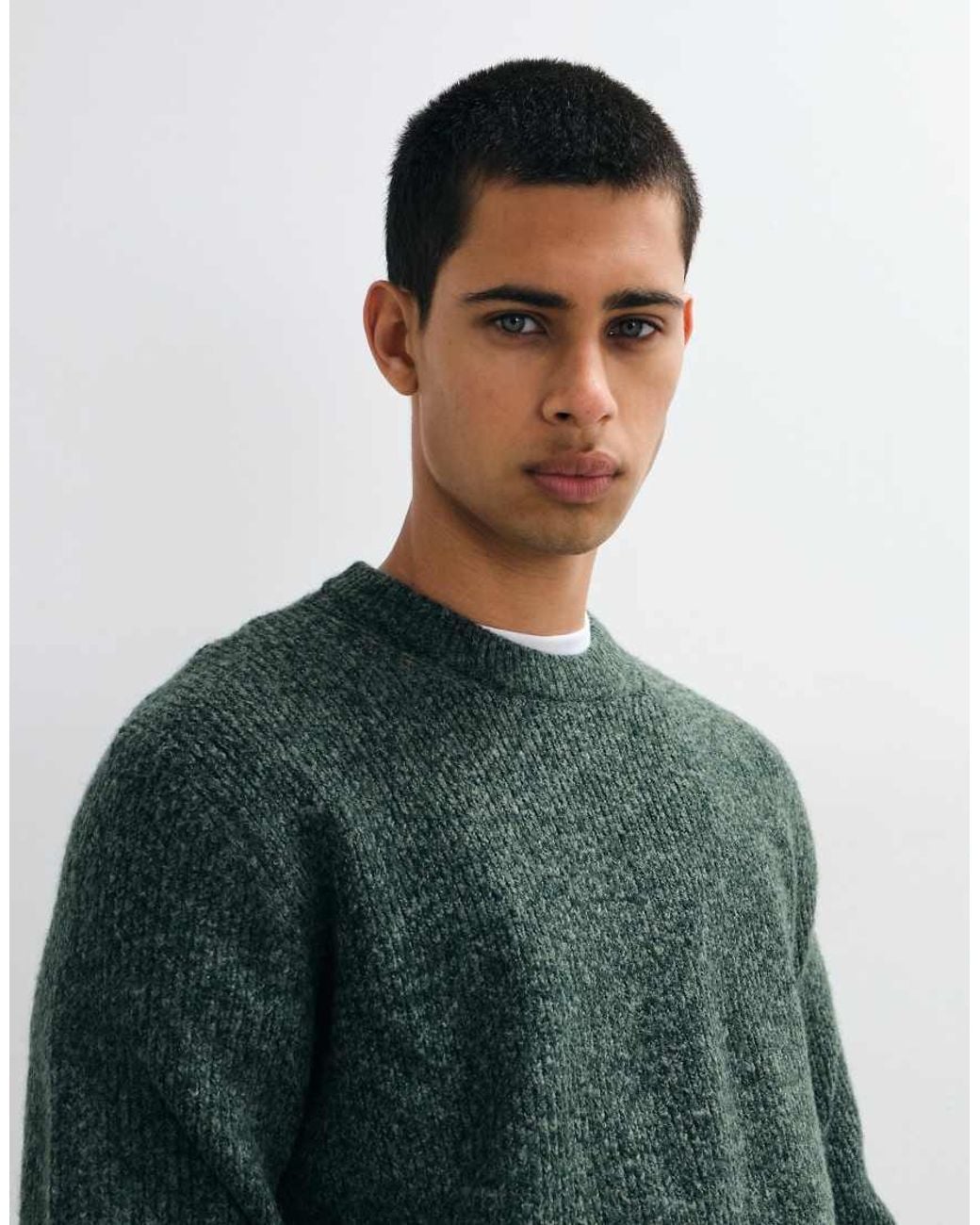 Jack & Jones Green Oversized Fluffy Jumper for men