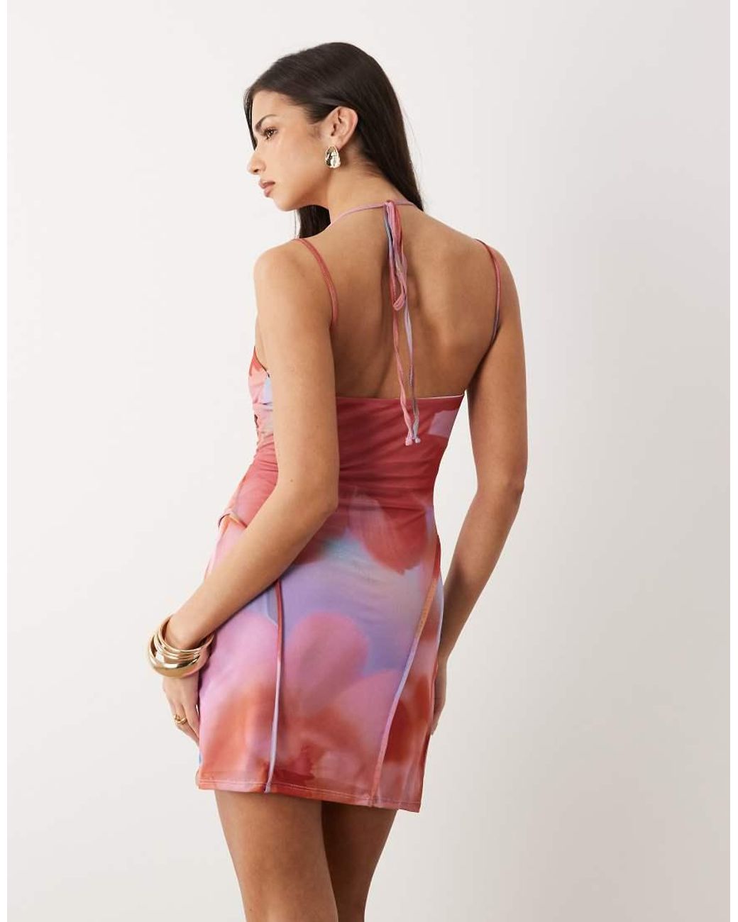 ASOS Pink Mesh Cami Mini Dress