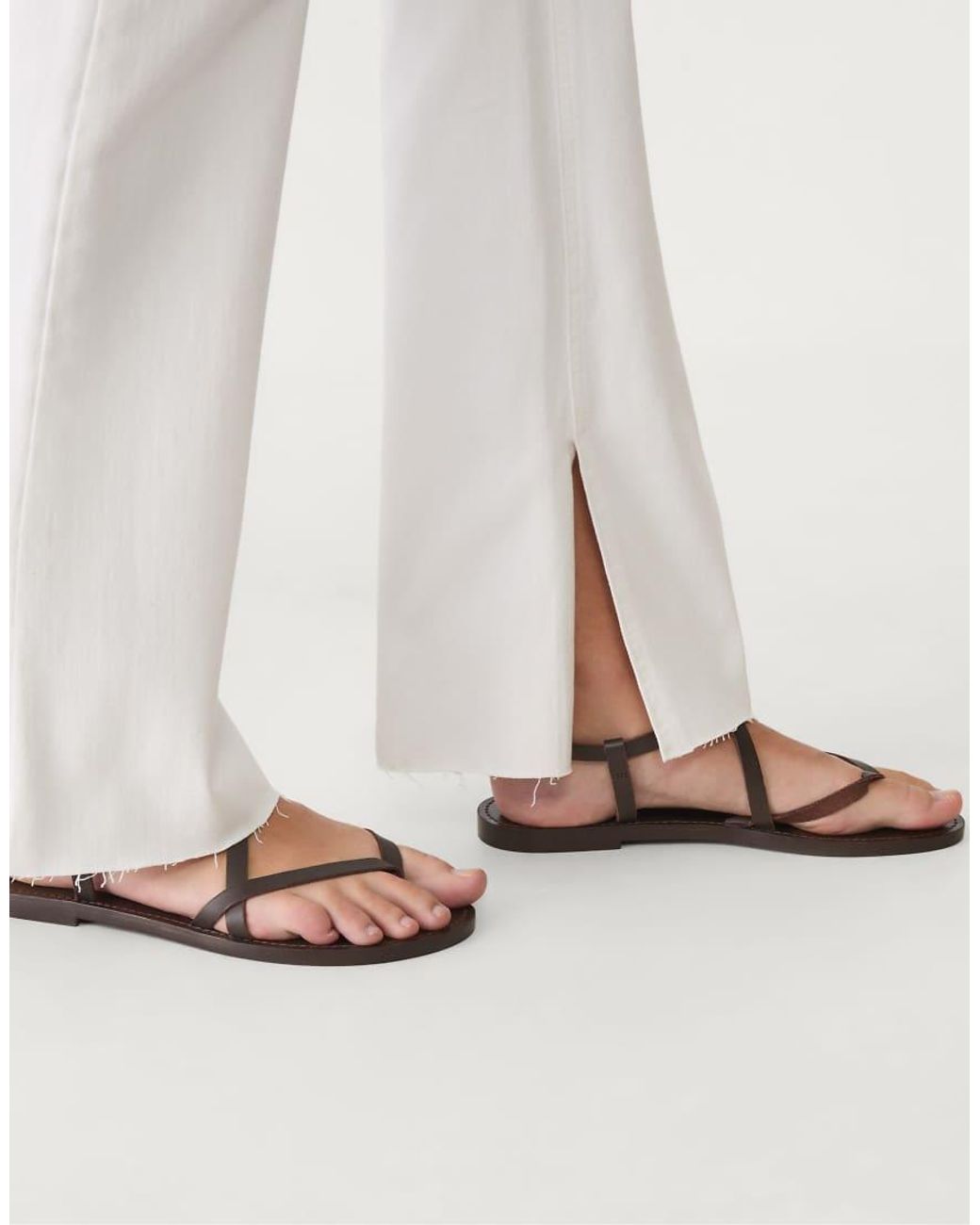 Stradivarius White D74 Flare Slit