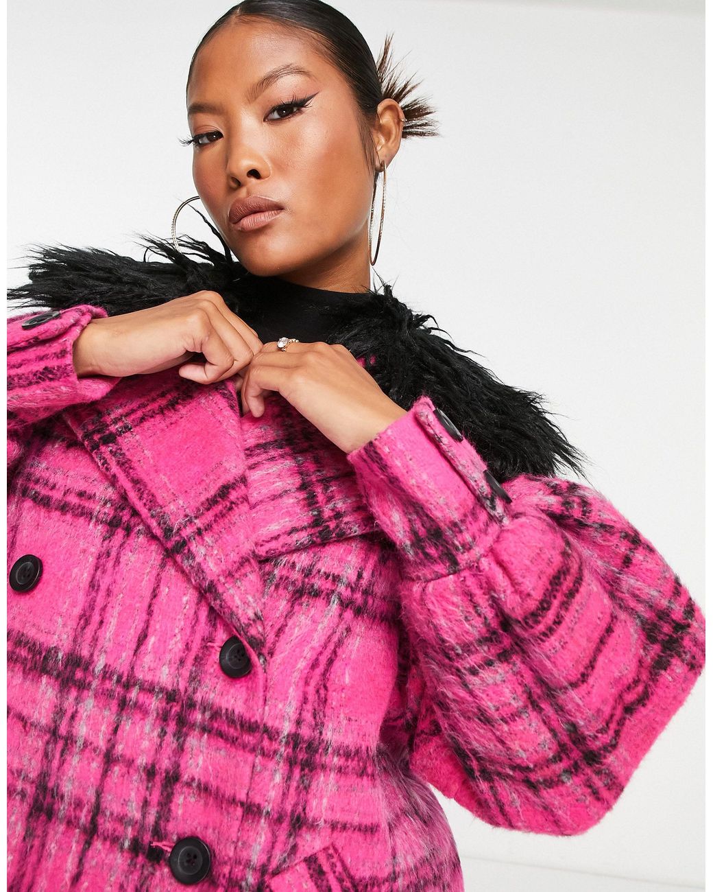 Miss selfridge pink puffer coat cheap