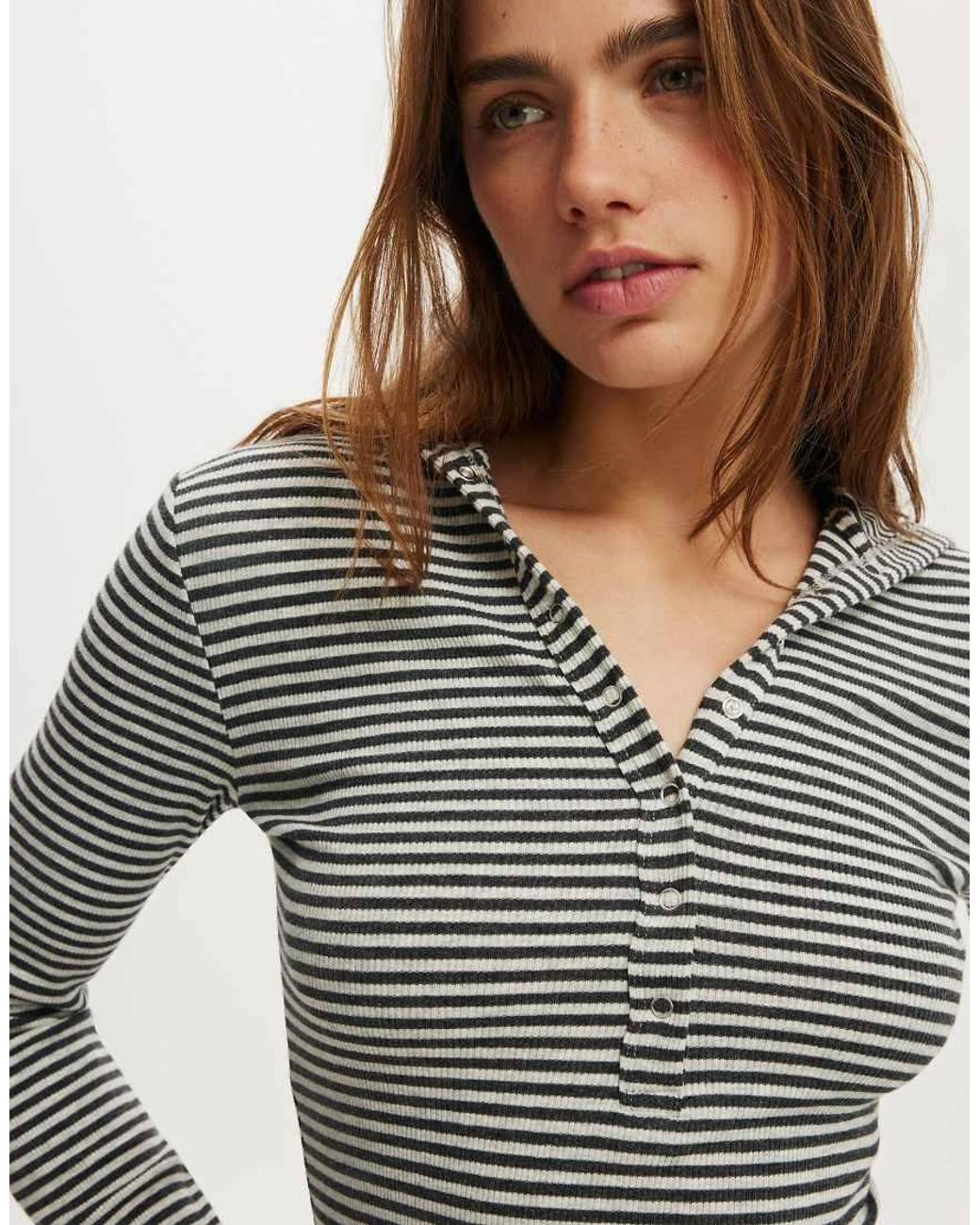 Cotton On Gray Hooded Blake Henley Long Sleeve