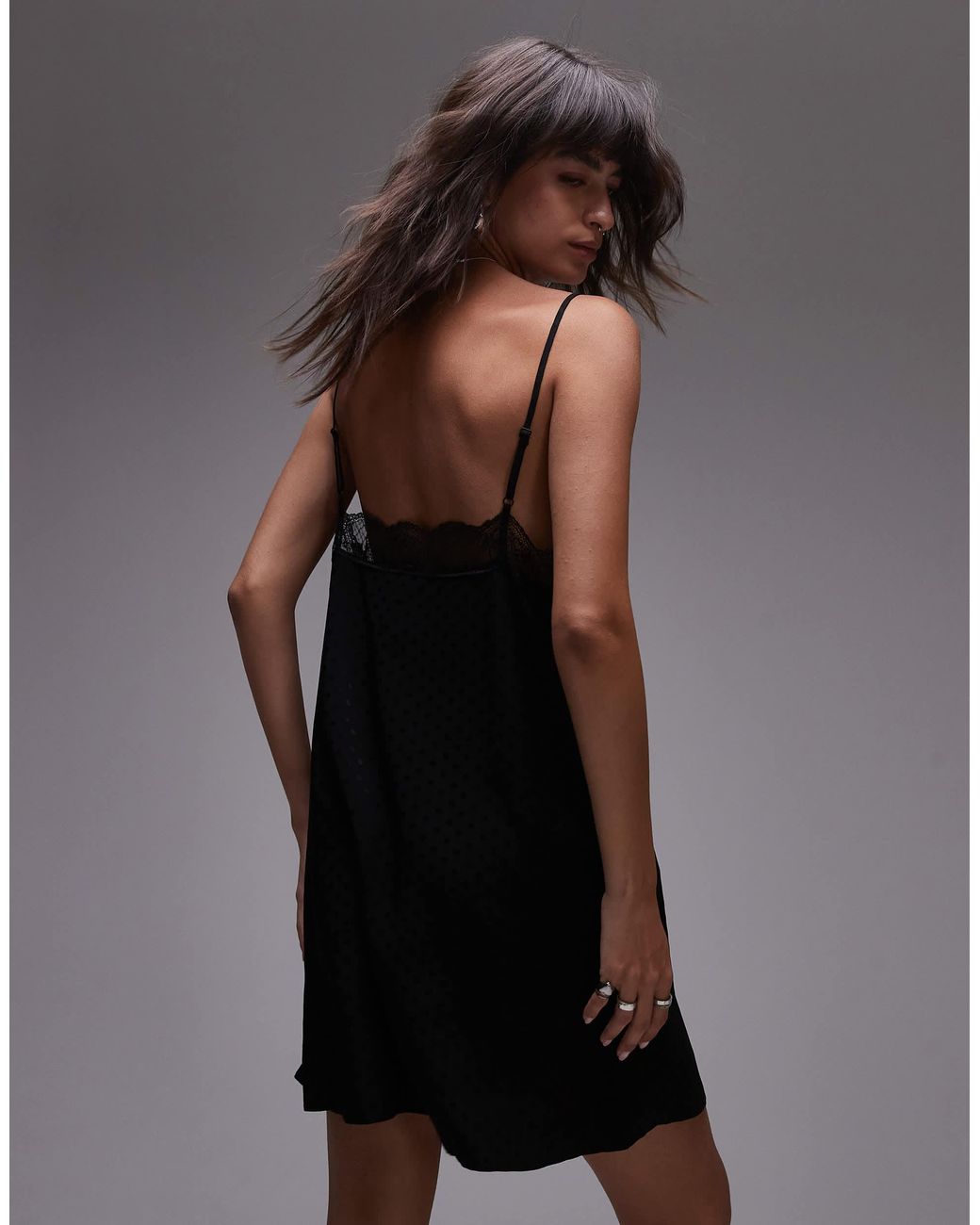 topshop-black-Jacquard-Spot-