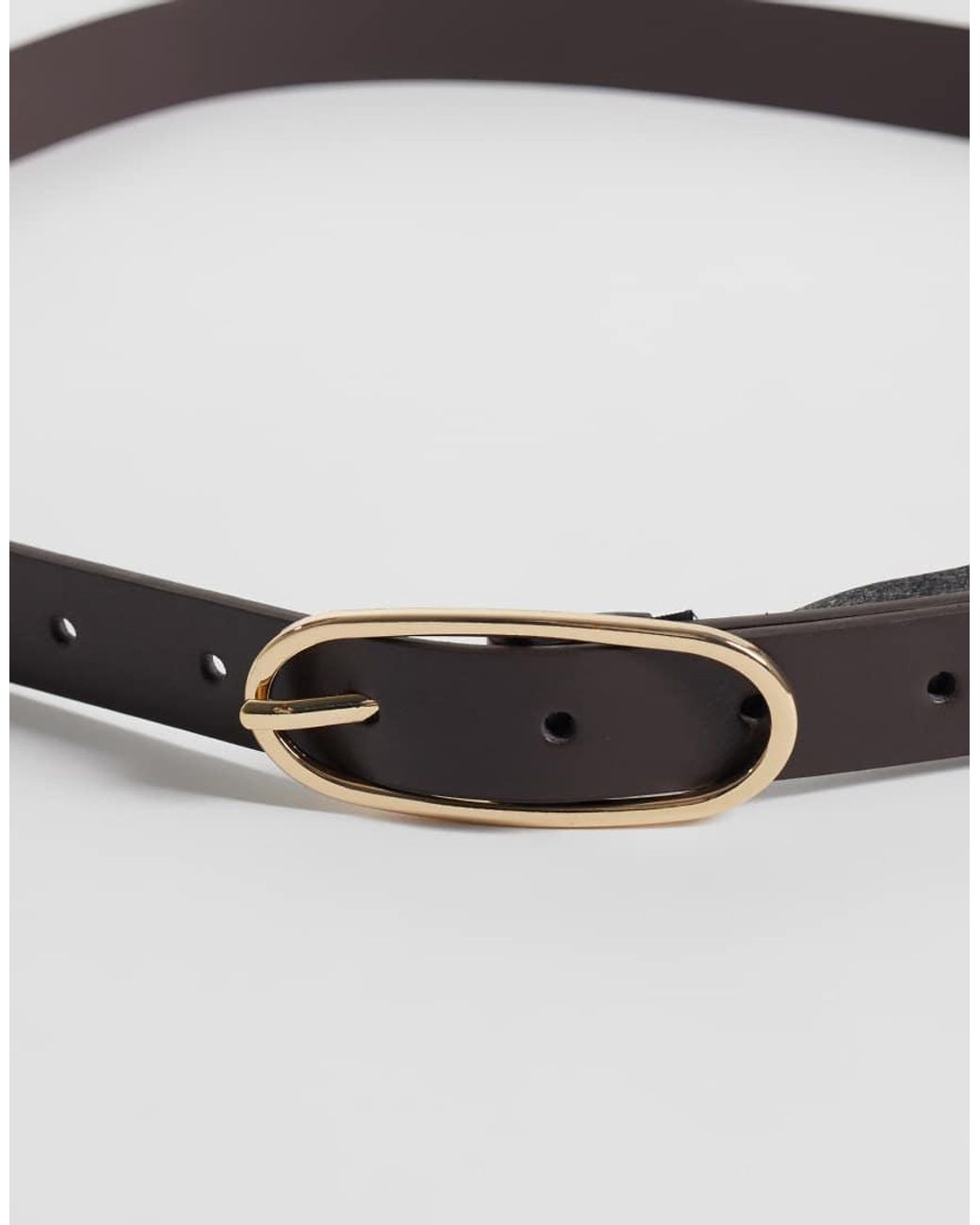 JJXX Gray Skinny Belt With Circle Buckle
