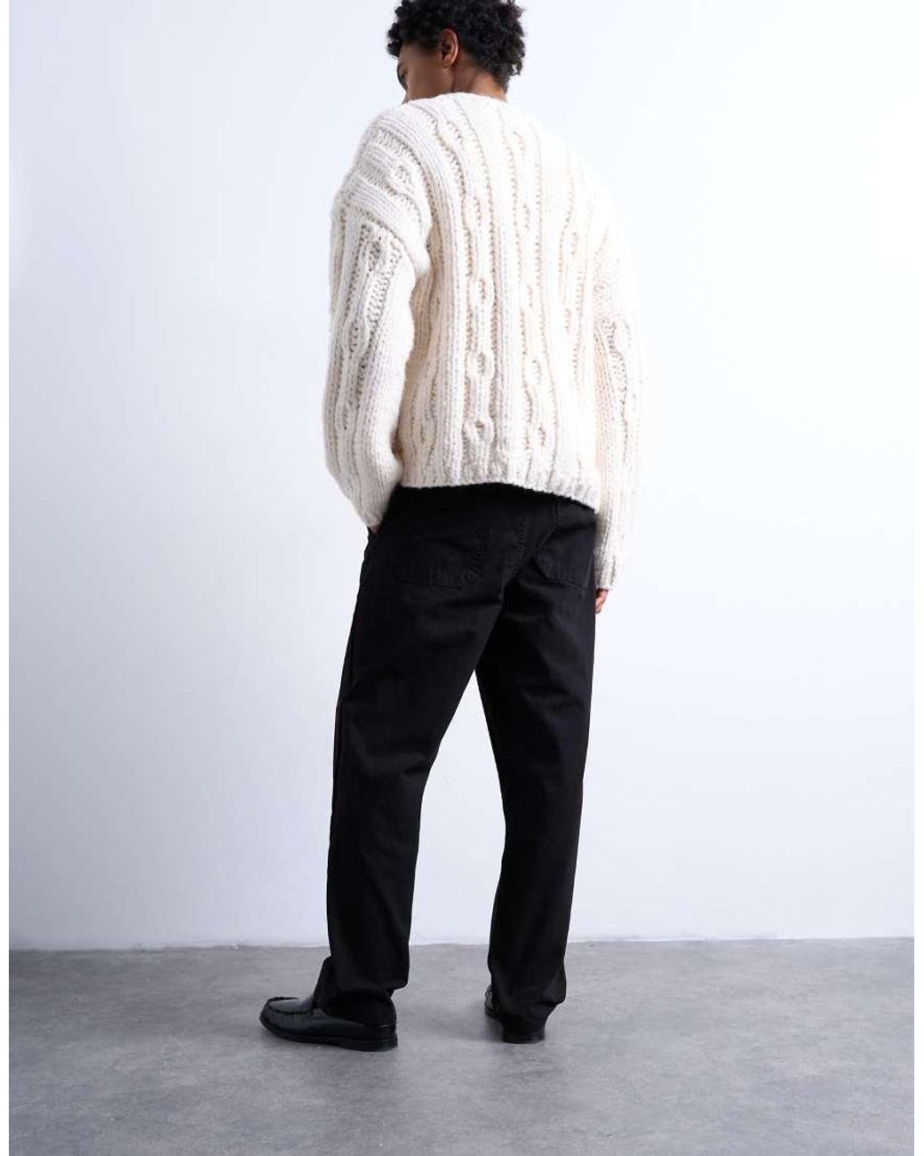 Topman White Straight Fit Canvas Trouser for men