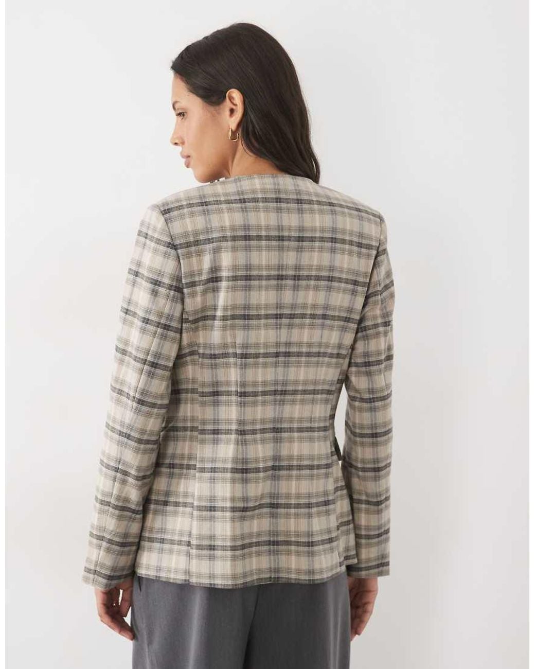 Y.A.S Gray Cinched Waist Tailored Blazer With Bow Details