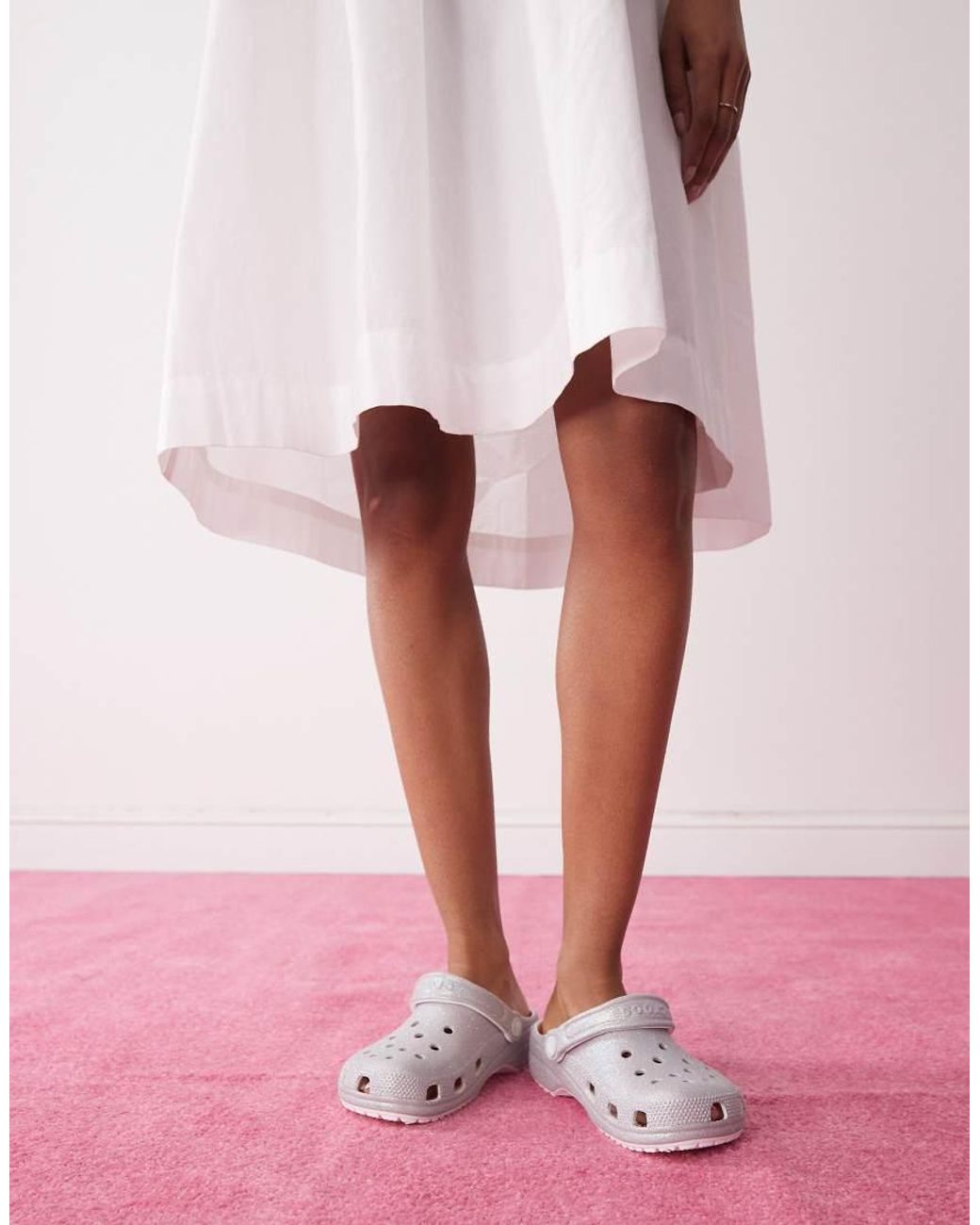 CROCSTM Pink Classic Glitter Clog