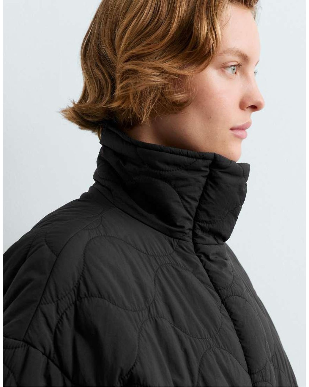 Oysho Black Fellex Aerogel Waterrepellent Padded Midi Jacket