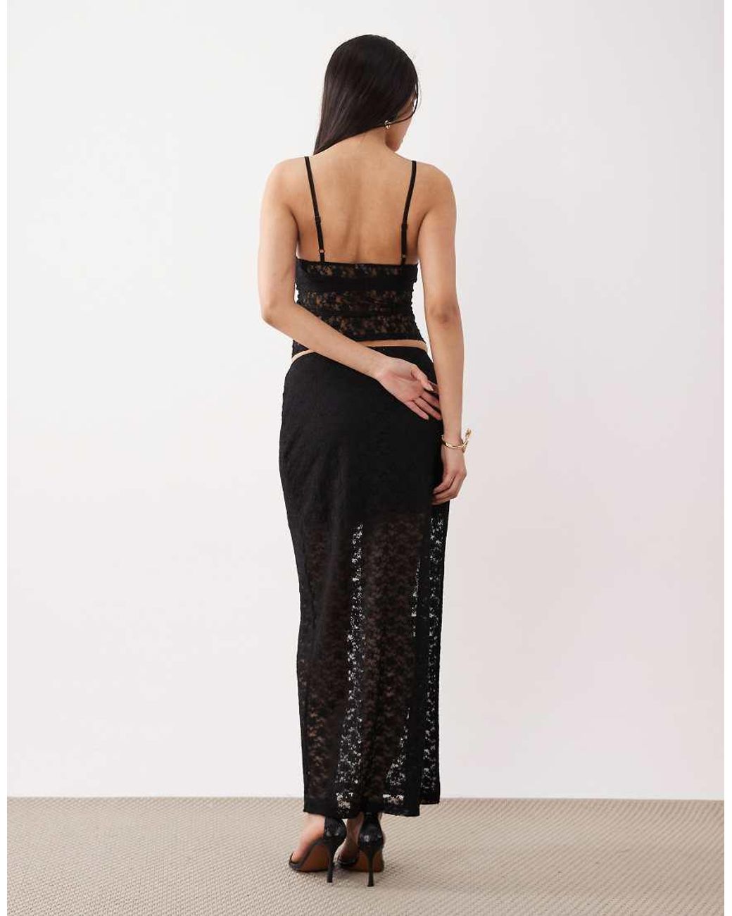 ASOS White Lace Column Maxi Skirt