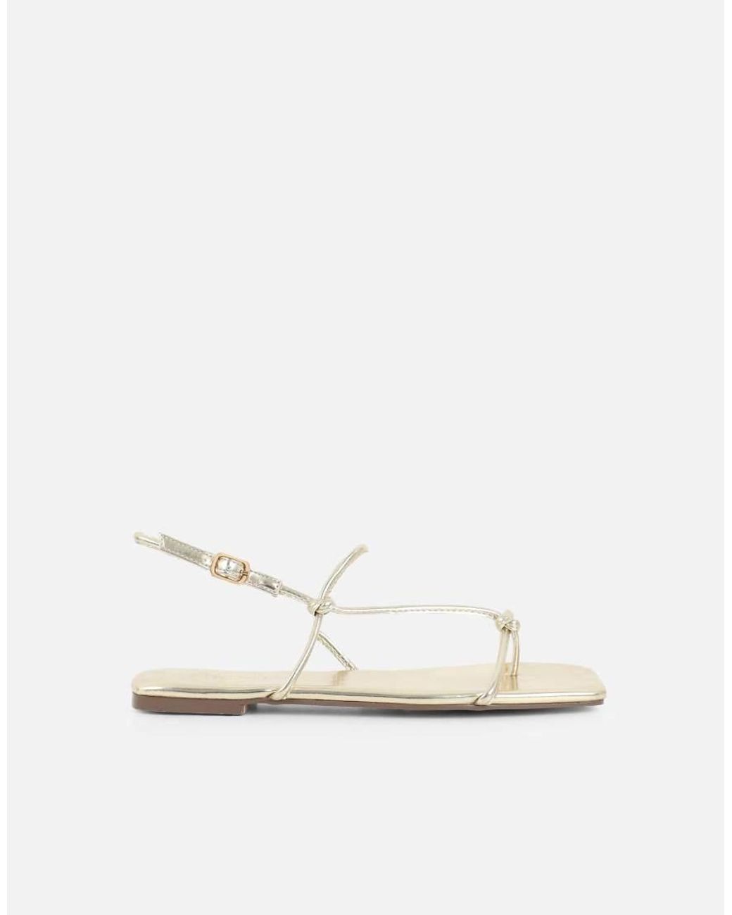 SIMMI Natural Leana Strappy Flat Sandals