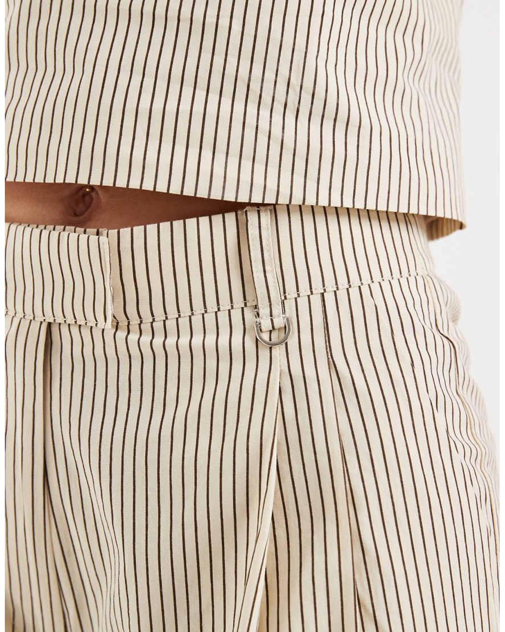 4th & Reckless Natural Soft Feel Pleat Front Tailored Wide Leg Trousers Co-ord