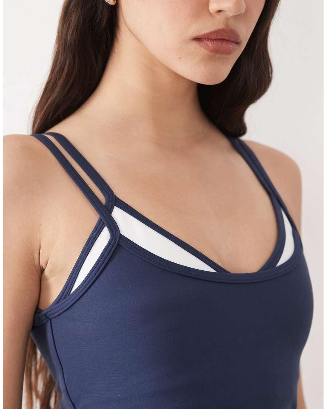 Abercrombie & Fitch Blue Ypb Sculpting Double Layer Workout Cami Co-ord