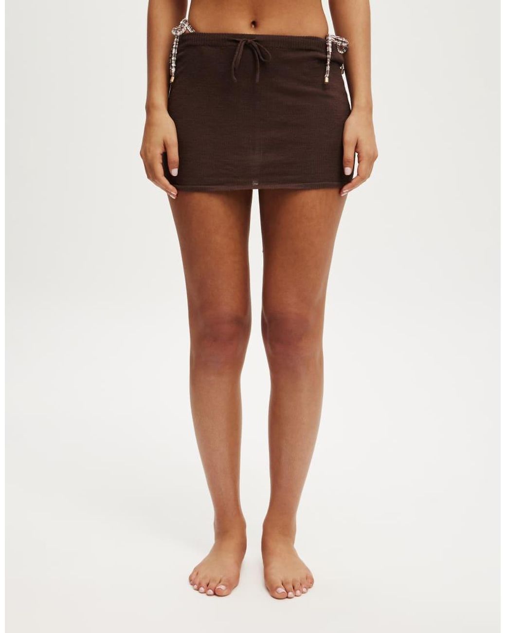 Cotton On Brown Isla Knit Mini Skirt