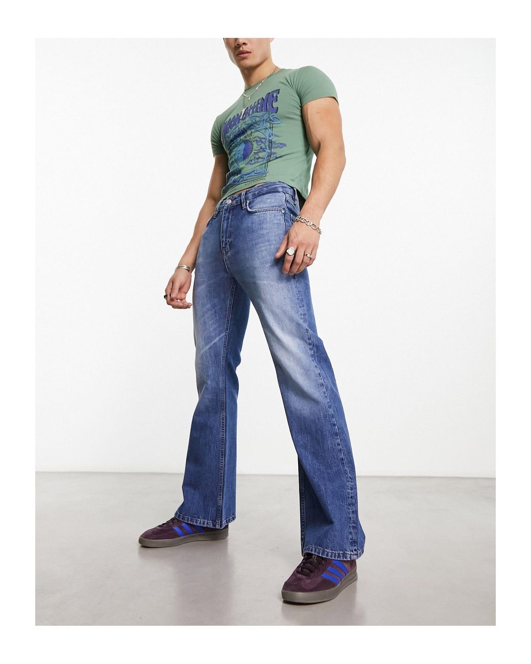ASOS Vintage Flare Jeans in Blue for Men | Lyst