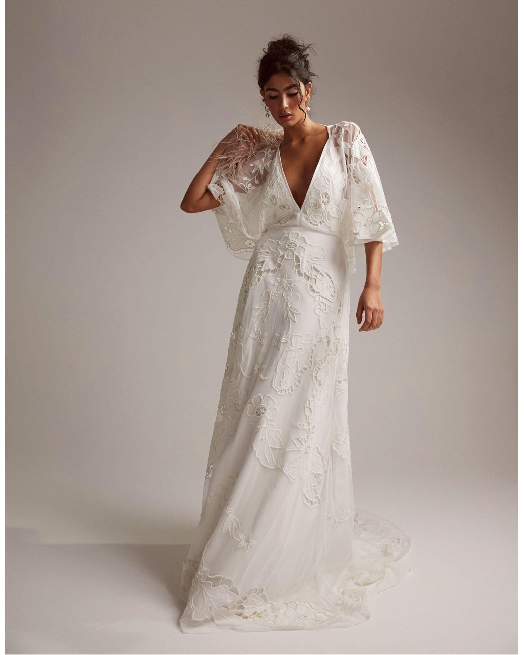 Maternity Wedding Dress with Kimono Sleeves order online | Mamarella