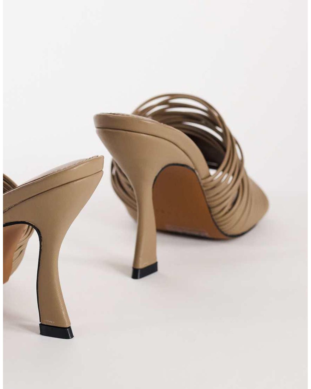 TOPSHOP Natural Wisteria Strappy Heeled Mule