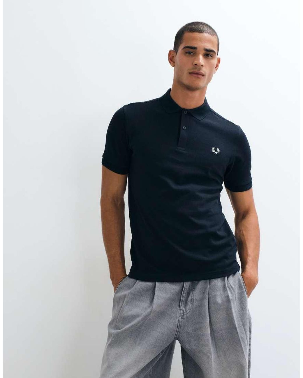 Fred Perry Blue Plain Polo Shirt for men