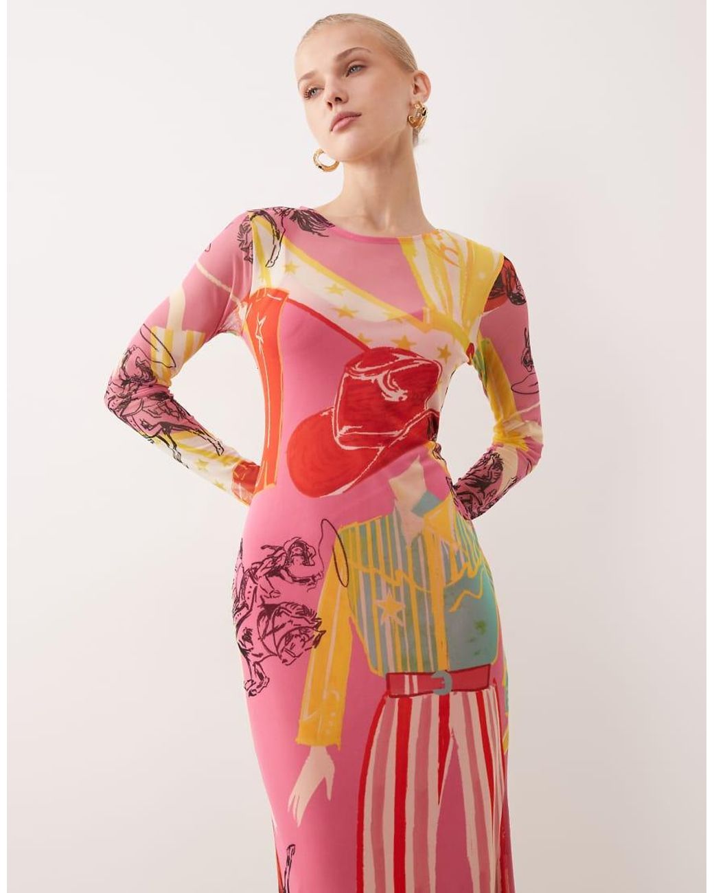 Never Fully Dressed Pink Mesh Maxi Dress