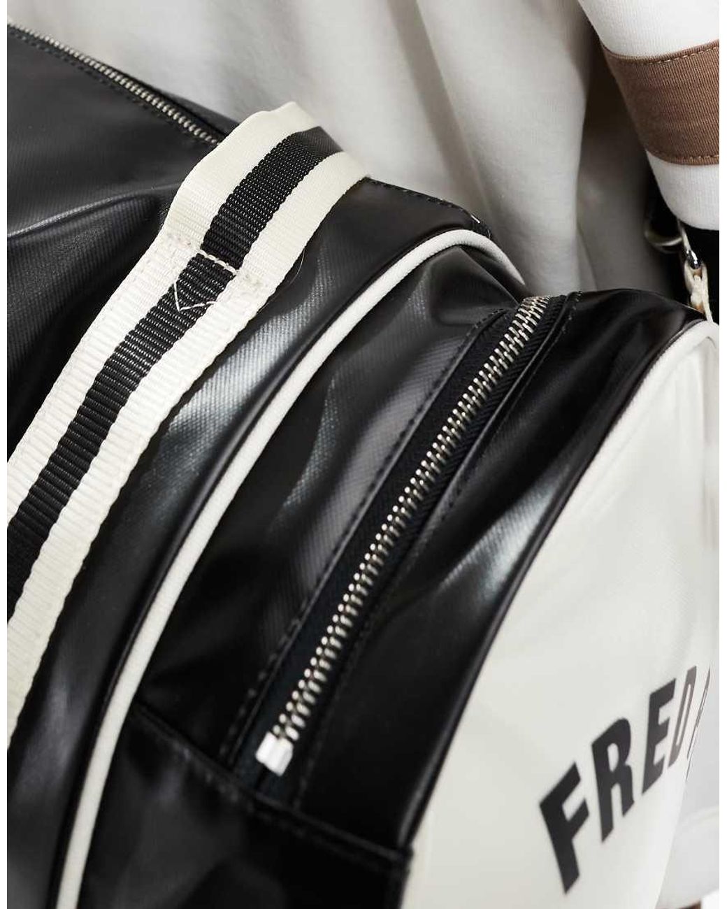 Fred Perry Black Classic Barrel Bag for men