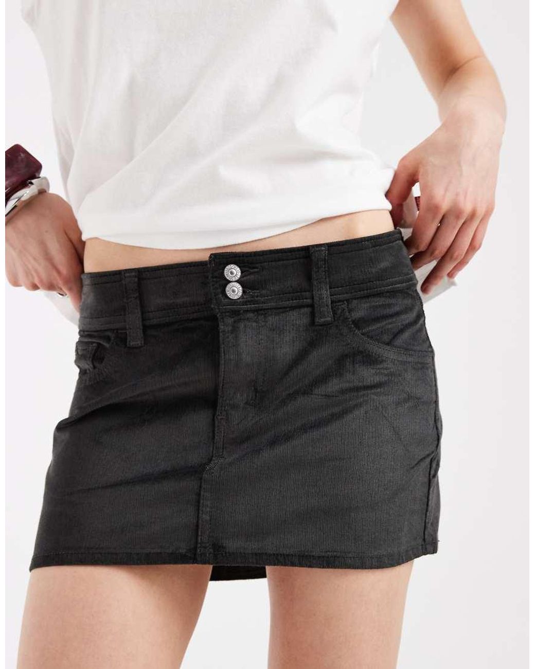 Levi's White Cord Mini Skirt