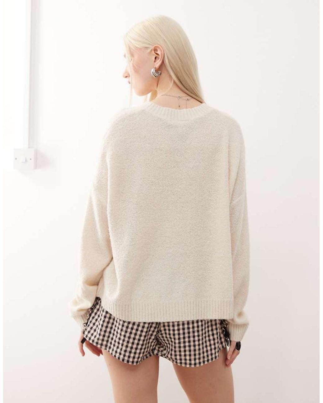 Reclaimed Vintage Natural Boxy Cardigan