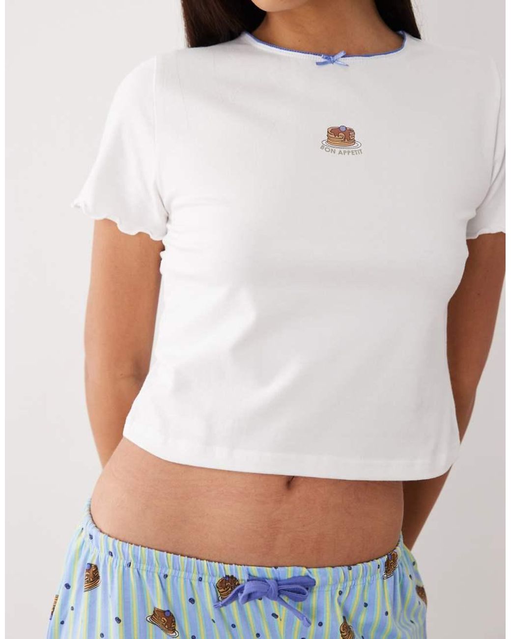 Wednesday's Girl White Wednesdays Girl Tee And Pants Pajama Set