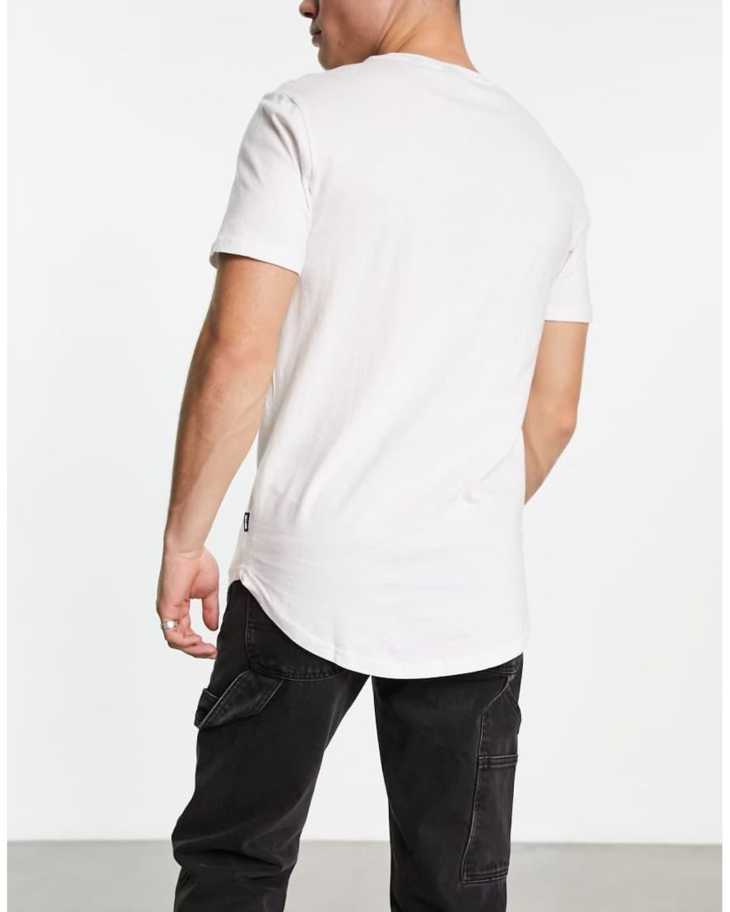 Pack De 3 Camisetas Blancas Con Bajo Redondeado De Only & Sons de hombre de color White