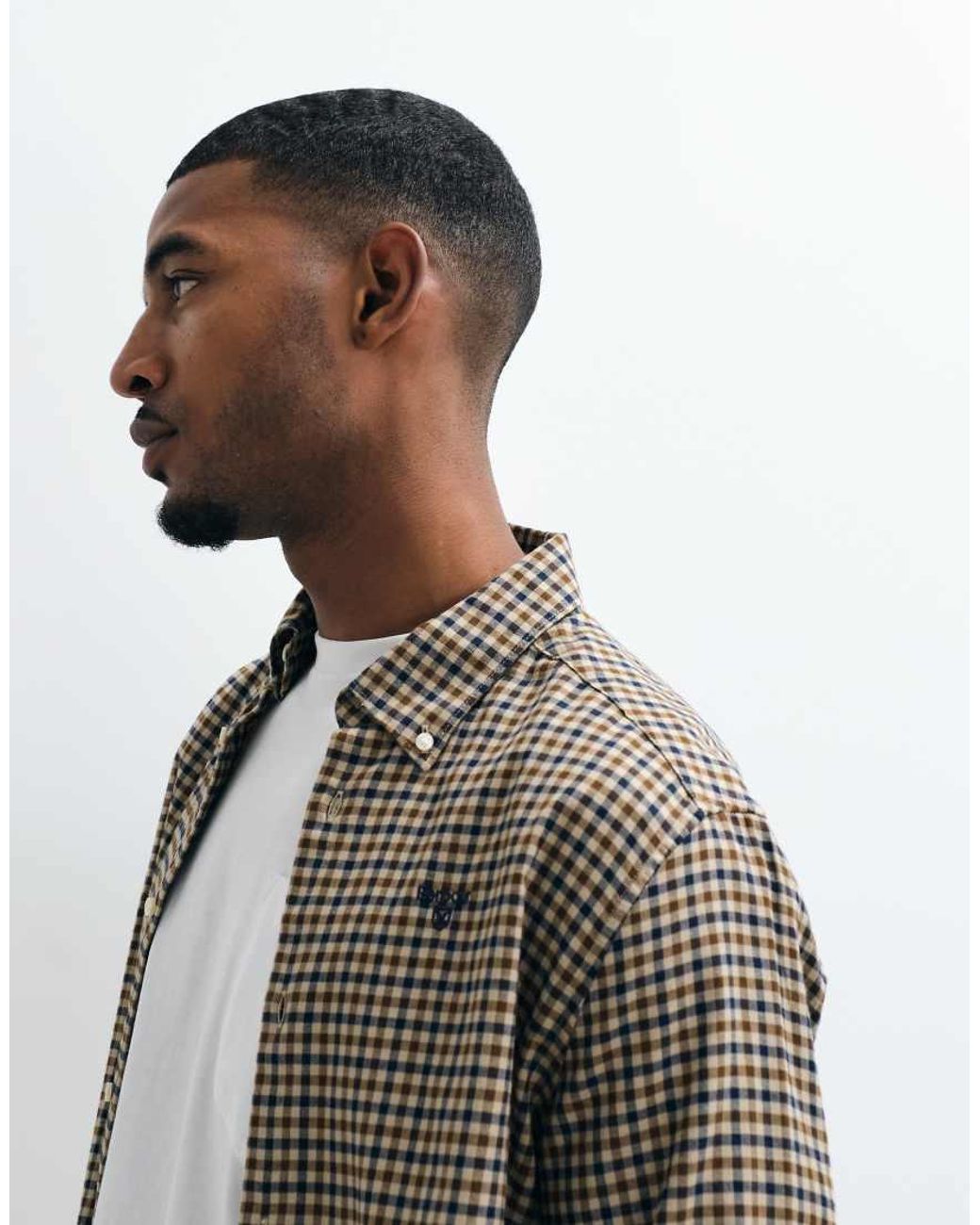 Barbour Gray Finkle Long Sleeve Tailored Gingham Check Shirt for men