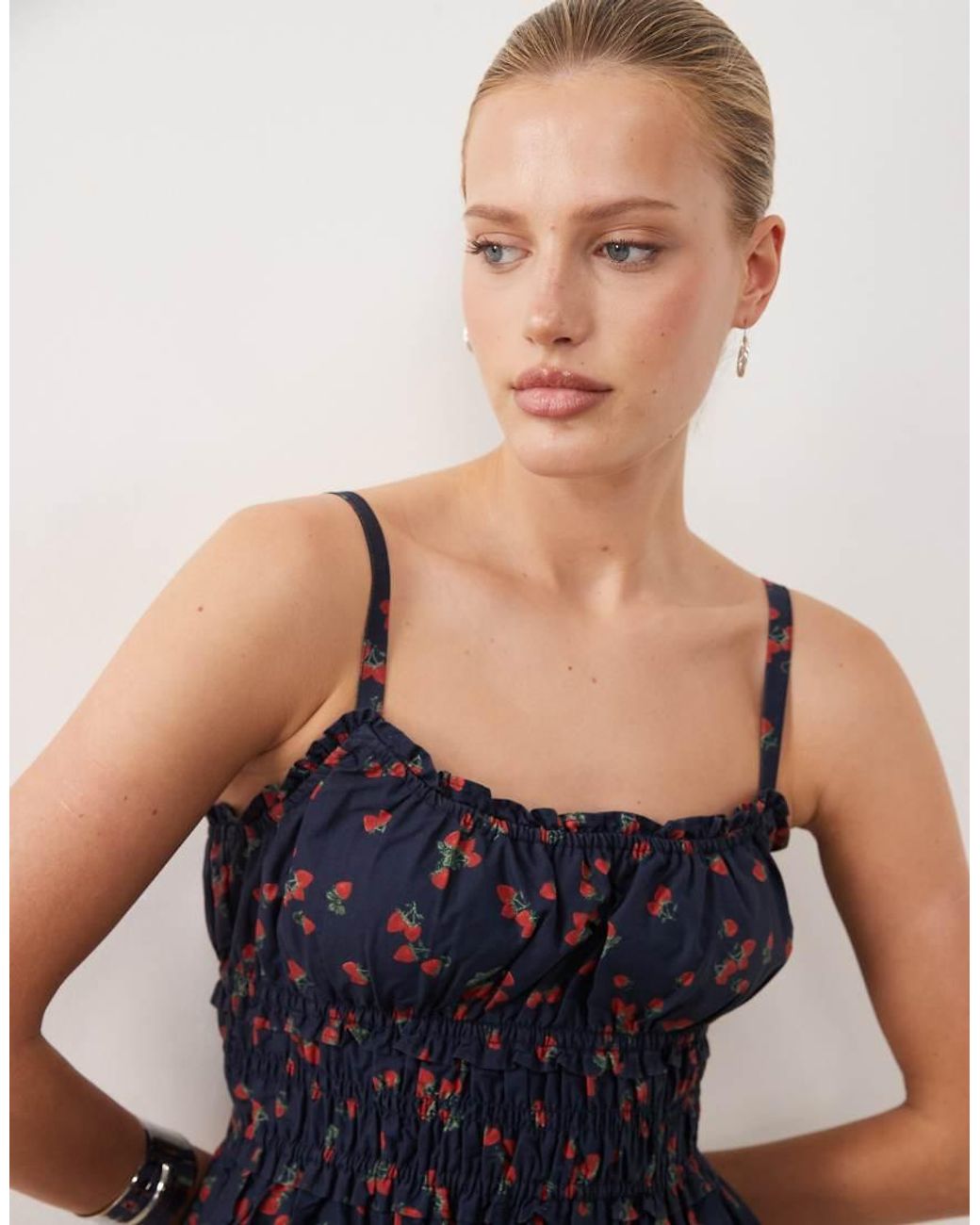 Abercrombie & Fitch Blue Strappy Mini Smock Dress