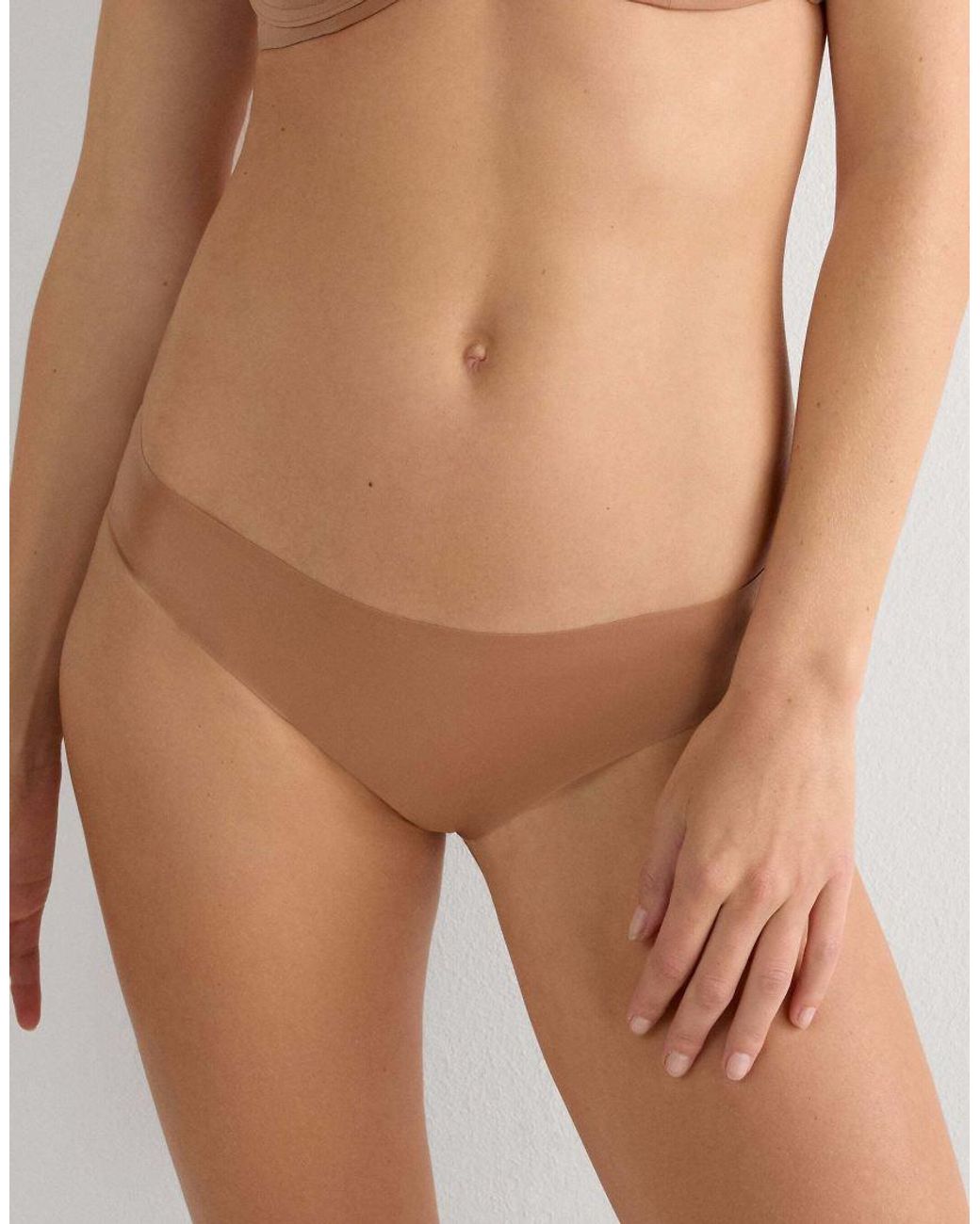 Intimissimi Brown Seamless Microfibre Snug-Fit Panties