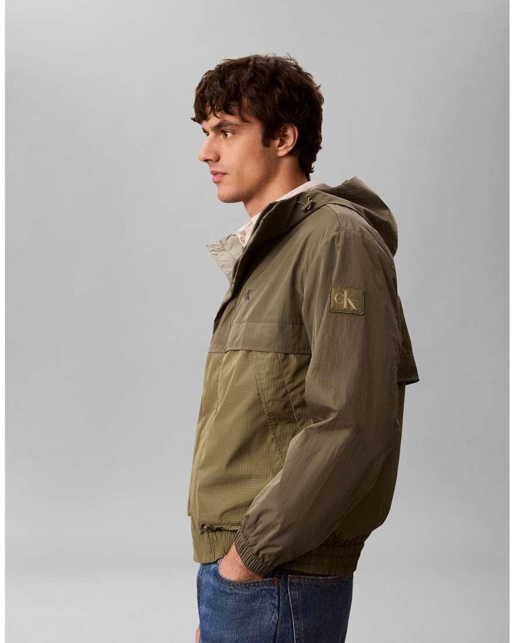 Calvin Klein Multicolor Nylon Windbreaker With Hood for men