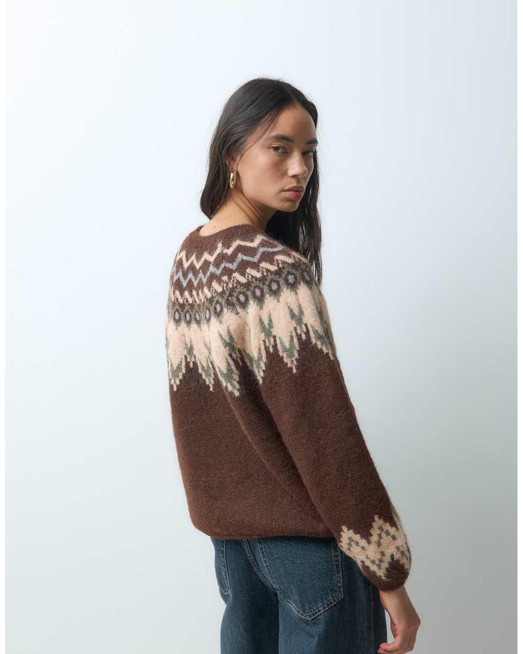 ONLY Blue Fair Isle Knitted Jumper