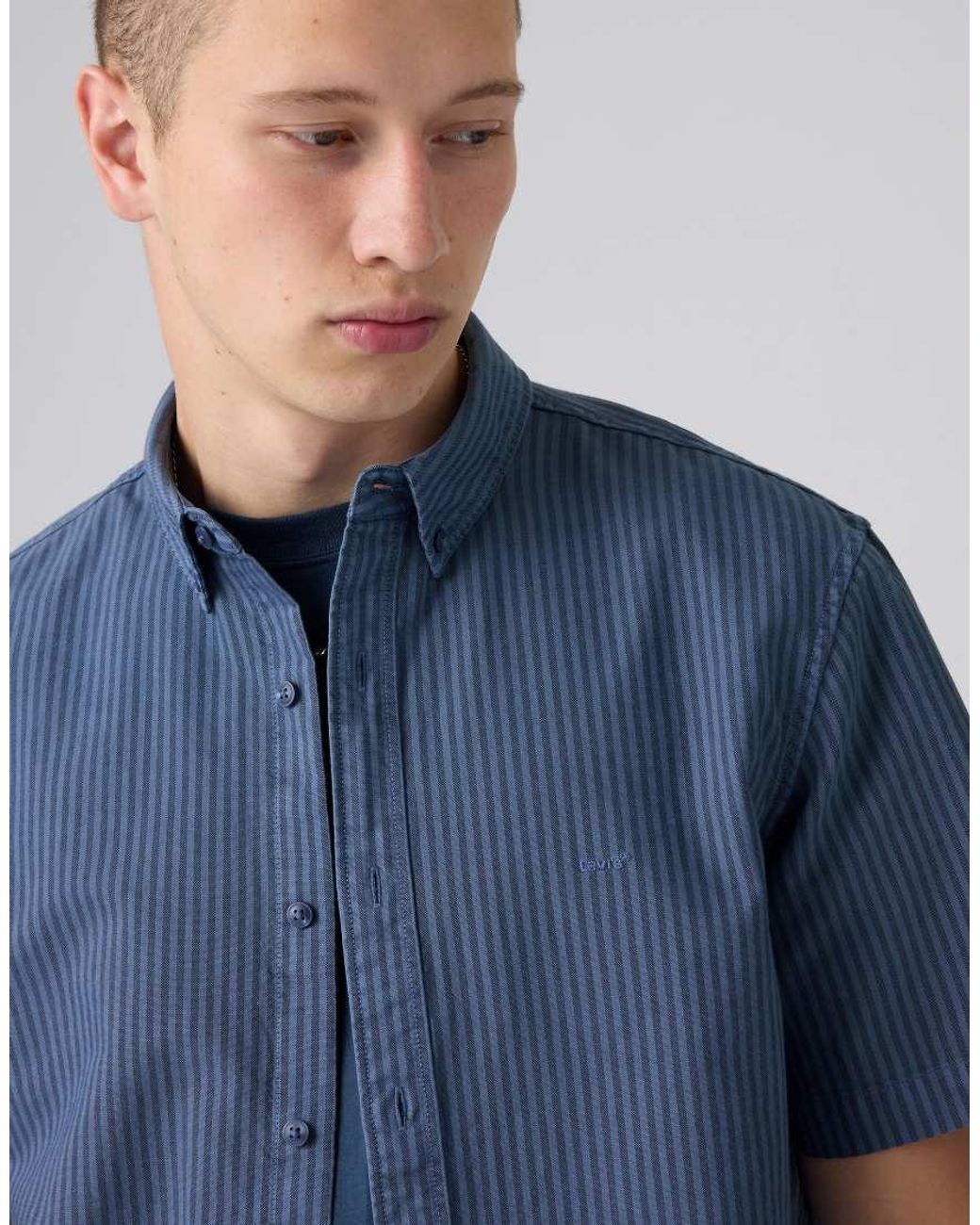 Levi's Blue Short Sleeve Authentic Button-Down Shirt for men