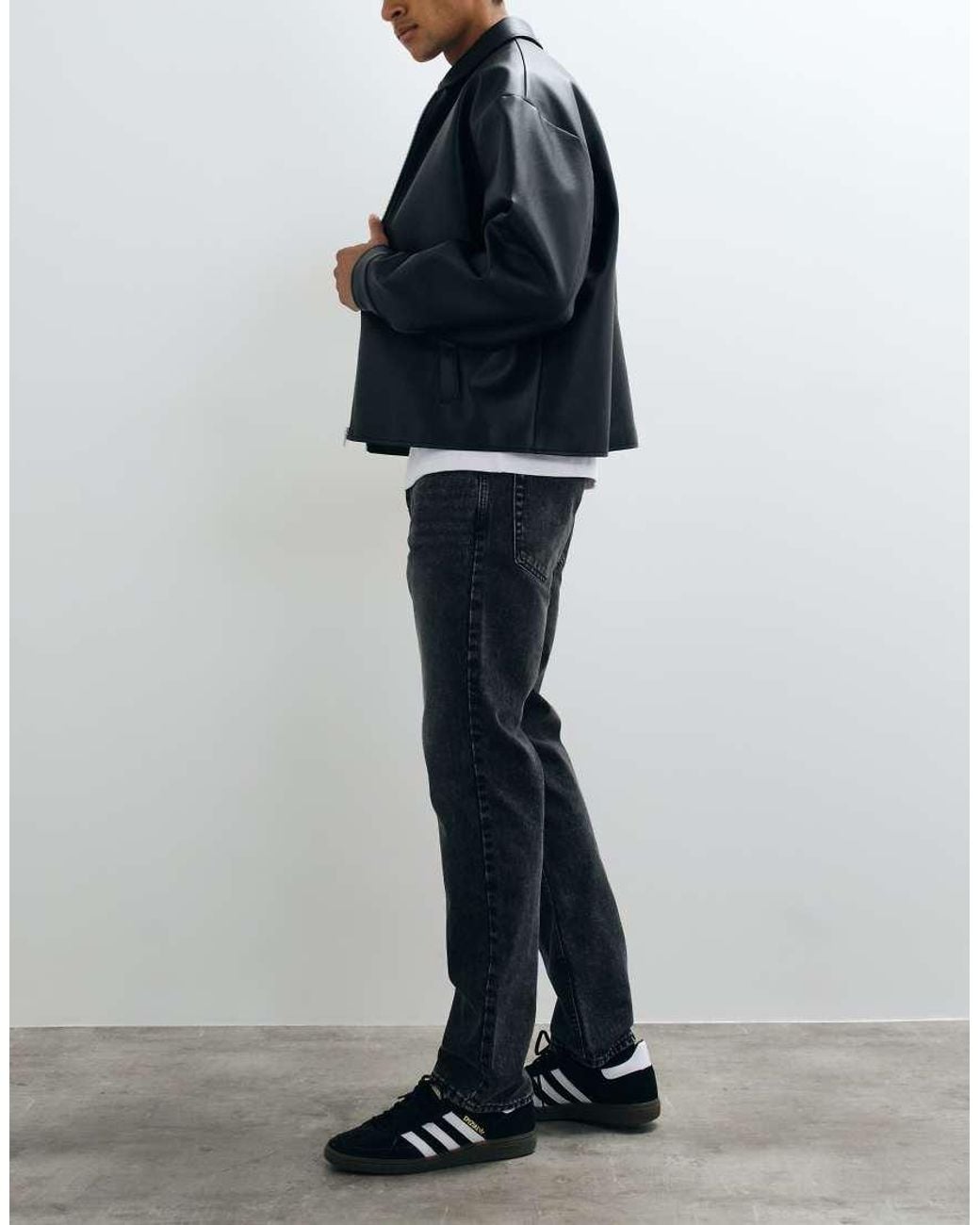 New Look Gray Straight Fit Jeans for men
