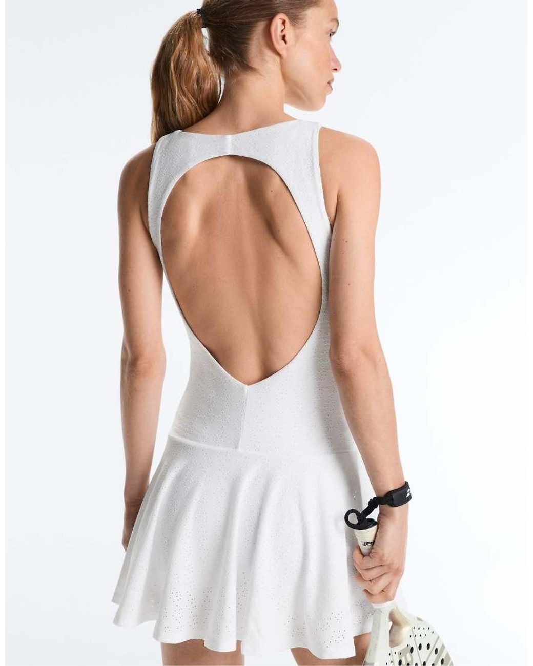 Oysho White Embroidered Comfortlux Short Dress
