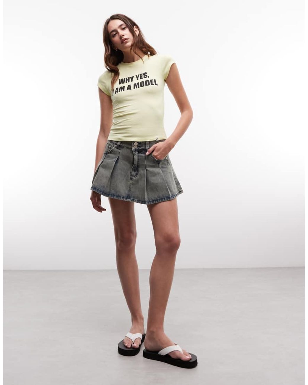 Collusion Yellow I Am A Model Slogan Baby Tee